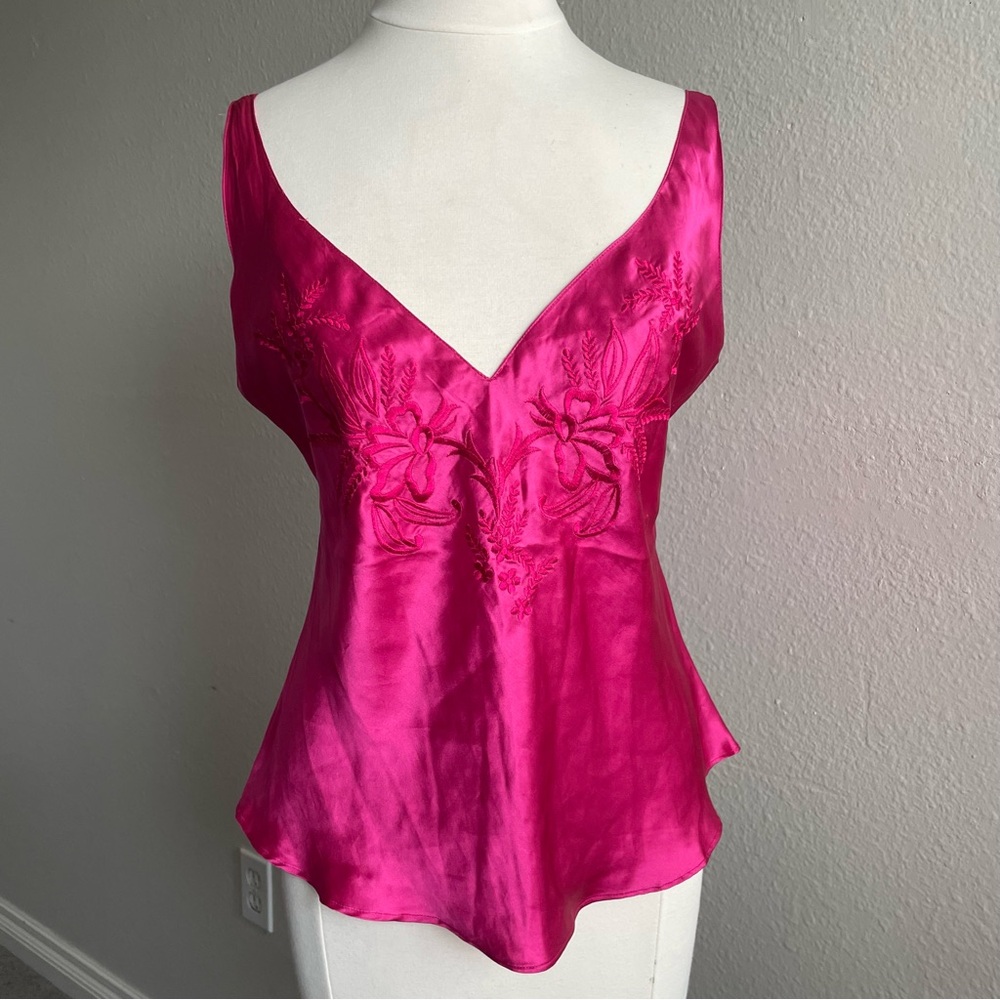 Victoria's Secret Fuchsia Silk Satin Camisole
